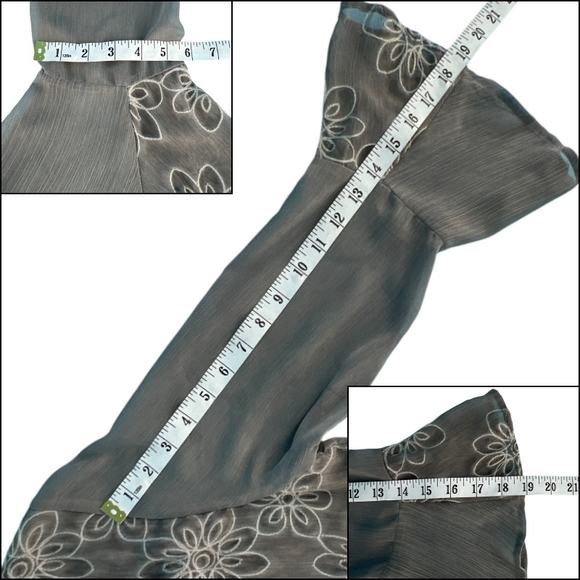 CalStyle Embroidered Peasant Top Mini Dress Tunic Top 3/4 Bell Sleeves Size L - Picture 15 of 16